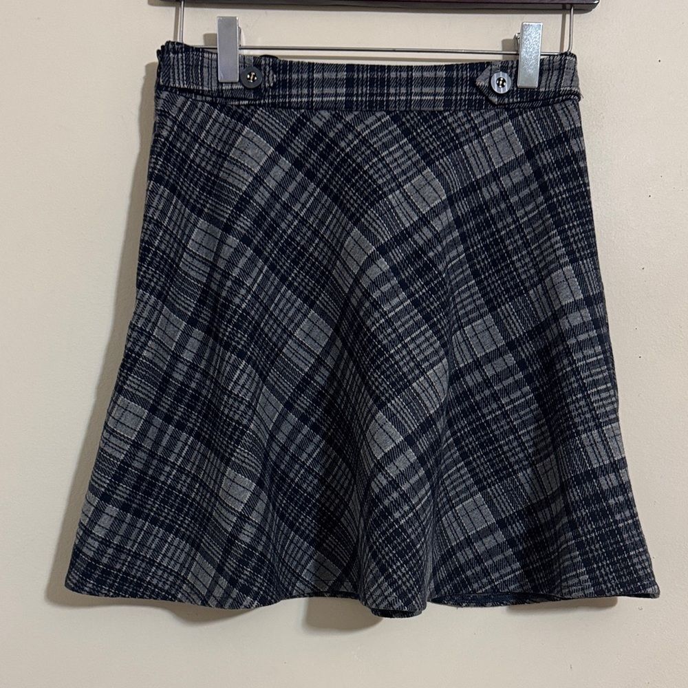 NWT Kuose Gray Plaid A-Line Mini Skirt size S Dark Academia Goth Clueless Preppy - Picture 2 of 8